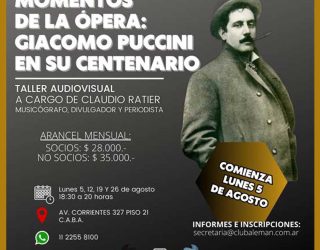 Momentos de la ópera:  Giacomo Puccini en su centenario