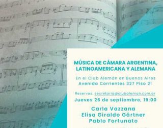 Música de Cámara Argentina, Latinoamericana y Alemana – Septiembre